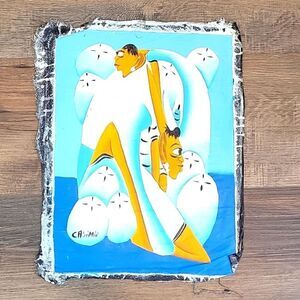 Laurent Casimir original Haitian oil on canvas painting